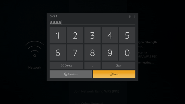 Fire TV Stick DNS - Étape 5