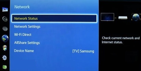 Smart TV Samsung : état du réseau